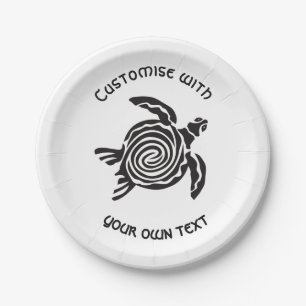 Tribale Schildpad Ontwerp Aangepaste Tekst Papieren Bordje