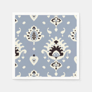 Tribale stampatronen voor jute grijze beige ikat servet