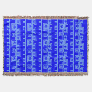 Tribale stijl II - Blauw en Baby Blue Deken