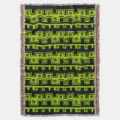 Tribale stijl II - Zwart op Martian Green Deken (Voorkant Verticaal)