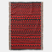 Tribale stijl - Zwart op rood Deken (Voorkant Verticaal)