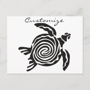 Tribale stijlschildpad Thunder_Cove Briefkaart