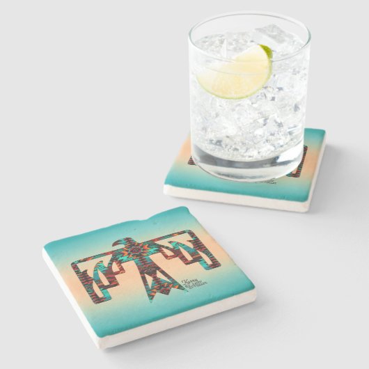 Tribale Thunderbird Stone Onderzetter (Zijkant)