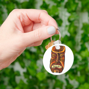 Tribale Tiki-masker Polynesische stijl Sleutelhanger