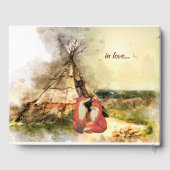 Tribale Tipi en Foxes in Love Boho Teepee Wedding Gastenboek (Achterkant)