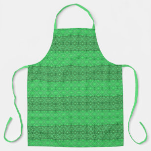 Tribale Tropische Golvende Groene Lijnen Geometris Schort