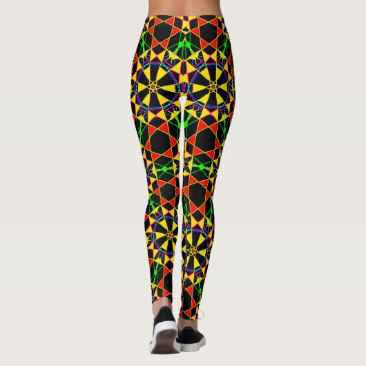 Tribale viering Afrikaans rood zwart en goud Leggings (Achterkant)