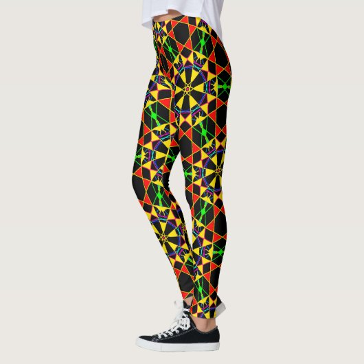 Tribale viering Afrikaans rood zwart en goud Leggings (Links)