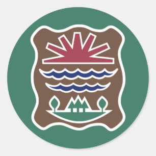 Tribale vlag van de Westerne Abenaki-natie Ronde Sticker