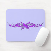 Tribale vlinder in Paarse Mousepad Muismat (Met muis)