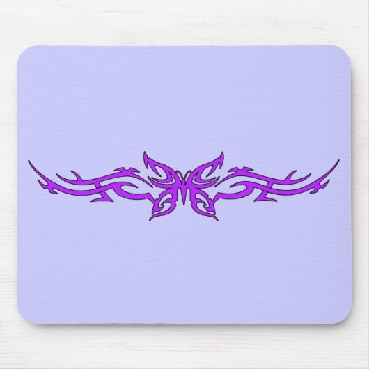 Tribale vlinder in Paarse Mousepad Muismat (Voorkant)