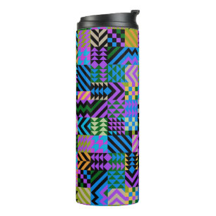Tribale volks kunst - Blauw Thermosbeker