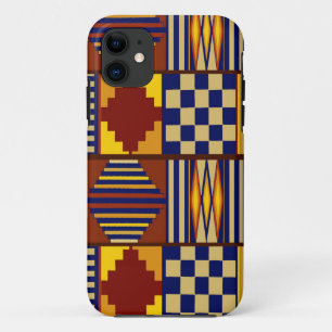 Tribale Volkskunst - Roest Navy Geel iPhone 11 Hoesje