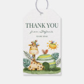 Tribale Waterverf Giraffe Birthday Hartelijk dank Cadeaulabel (Achterkant)