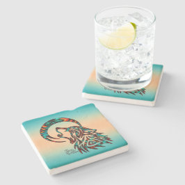 Tribale Wolf Howling bij het Onderzetter van de ma