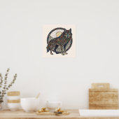 Tribale Wolf Poster (Keuken)