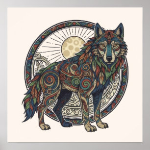 Tribale Wolf Poster