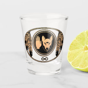 Tribale Wolf Shot Glass Metis Vlaggenbril en beker