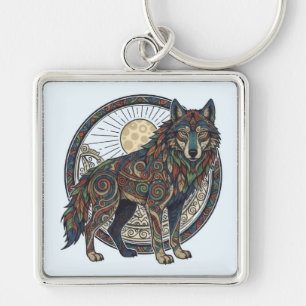 Tribale Wolf Sleutelhanger