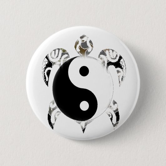 Tribale Zee Turtle Ronde Button 5,7 Cm (Voorkant)