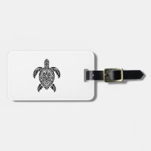 Tribale zeeschildpad, zwart en verticaal