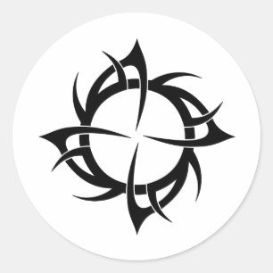 tribale zon ronde sticker