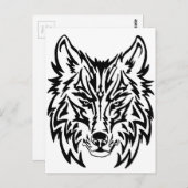 TribalWolfWhiteBackground Briefkaart (Voorkant / Achterkant)