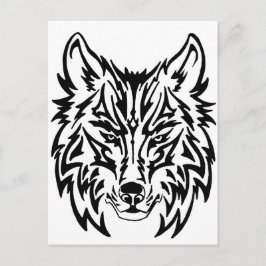 TribalWolfWhiteBackground Briefkaart