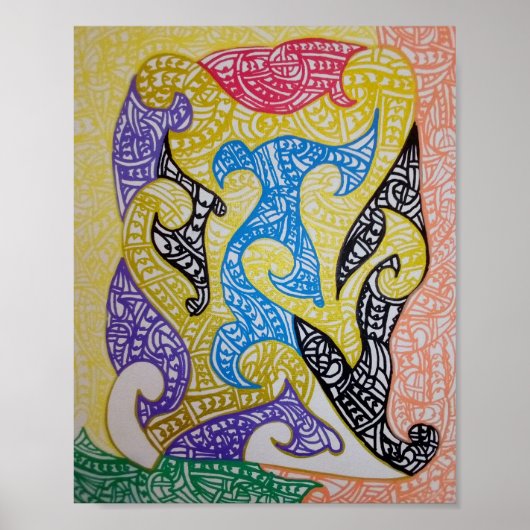 Tribe2 Maori Art by Roger R Whiteside Poster (Voorkant)