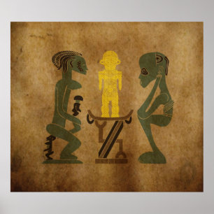 tribe krijger rituele scène rockcaring poster