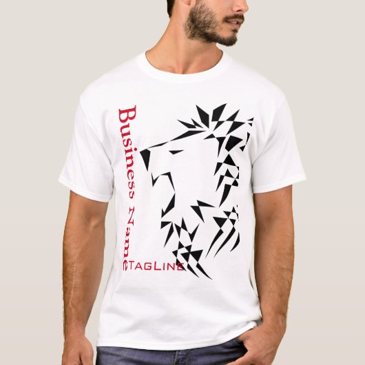 Tribe Lion noir solide pour les T-shirts d'affaire (Devant)