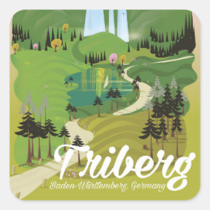 Triberg, Baden-Wuertemmberg, Duitsland Vierkante Sticker