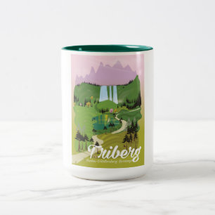 Triberg, Baden-Württemberg, Duitsland Tweekleurige Koffiemok