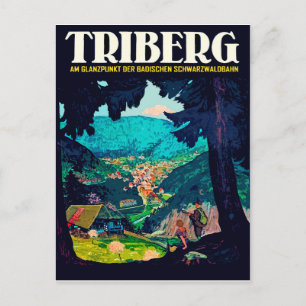 Triberg im Schwarzwald, uitzicht vanaf het Zwarte  Briefkaart
