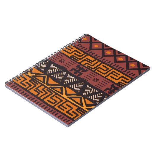 Tribisch etnisch kleurrijk bohemisch patroon met g notitieboek (Linkerzijde)