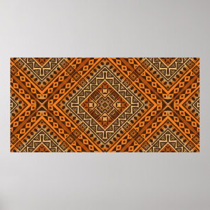 Tribisch etnisch textielpatroon in afrikaanse stij poster