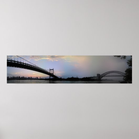 Triborough and Hell Gate Bridges Panorama Poster (Voorkant)