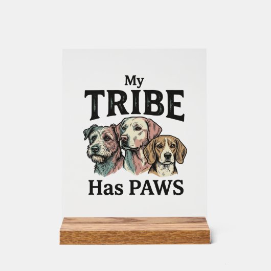 Tribu de chiens a des pattes design de gravure vin (Recto)