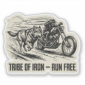 Tribu de Iron Run Free Wolf Autocollant (Devant)