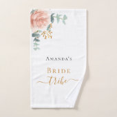 Tribu de la mariée rose gold floral eucalyptus ver (Serviette à main)