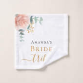 Tribu de la mariée rose gold floral eucalyptus ver (Gant de toilette)