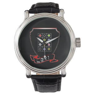 Tribu de la montre en cuir noire des hommes de