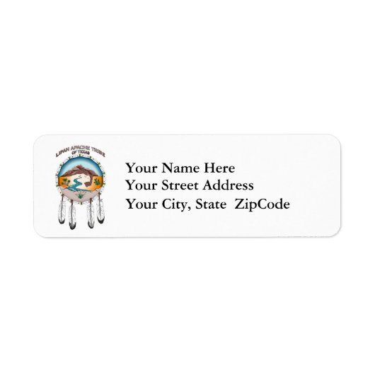 Tribu des Étiquettes de adresse du Texas Lipan Apa (Devant)
