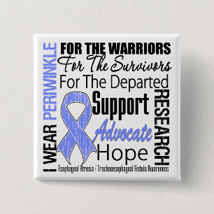 Tribute Esophageal Atresia I Draag Periwinkle Vierkante Button 5,1 Cm