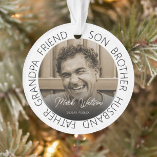 Tribute Photo Memorial Kerstmis Ornament