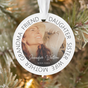 Tribute Photo Memorial Kerstmis Ornament
