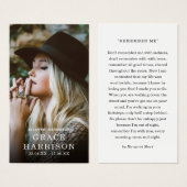 Tribute Photo Sympathy Funeral Prayer Card (Devant & derrière)