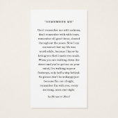 Tribute Photo Sympathy Funeral Prayer Card (Dos)