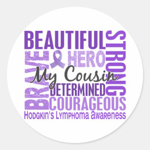 Tribute Square Vrouw Cousin Hodgkins Lymphoma Ronde Sticker