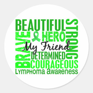 Tribute Square Vrouw Friend Lymphoma Ronde Sticker